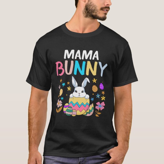 Camiseta Mama Bunny Mom Feliz Día de Pascua Mujeres Madre R (Anverso)