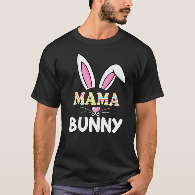 Camiseta Mama Bunny Outfit Matemático Familia Pascua Madre  (Anverso)