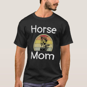 Camiseta Mamá Caballo Jinete Ecuestre Retro Caballo