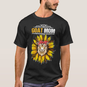 Camiseta Mamá Cabra Mujer Girasol Granja Animal Divertida C