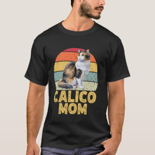 Camiseta Mamá Calico Divertida Gato Vintage Amante Retro At