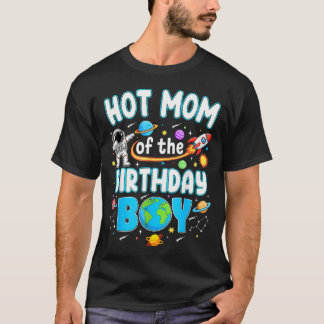 Camiseta Mamá Caliente Del Cumpleaños Del Niño Familia De A