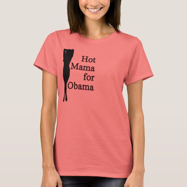 Camiseta mamá caliente para obama (Anverso)