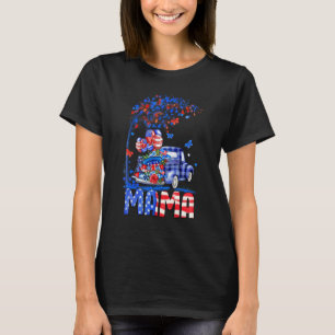 Camiseta Mama Camión Bandera Americana Fuegos artificiales