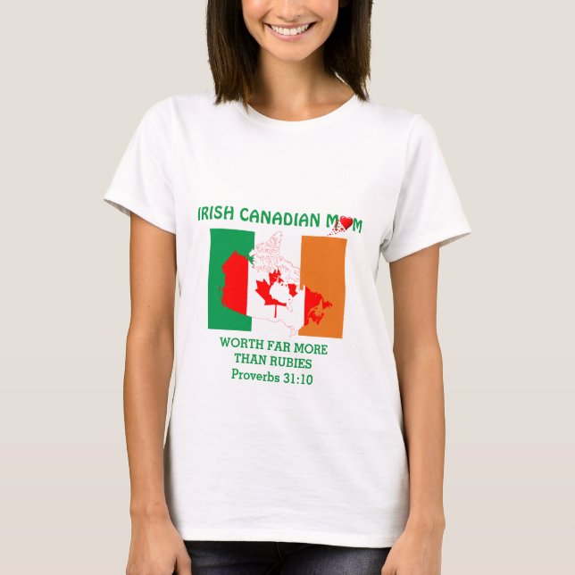 CAMISETA MAMÁ CANADIENSE IRLANDESA MÁS QUE RUBIAS PROVERBS  (Anverso)