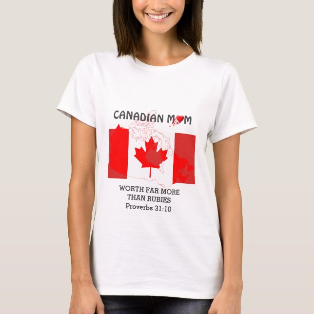 Camiseta MAMÁ CANADIENSE valorada más que RUBIAS PROVERBS 3 (Anverso)