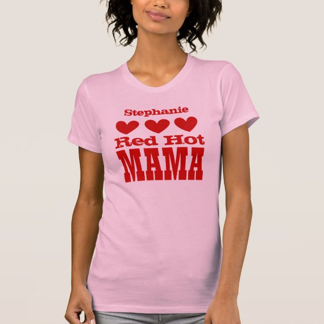 Camiseta Mamá candente con el nombre de encargo V02 de los (Anverso)