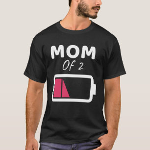 Camiseta Mamá cansada de 2 madres de 2 niños Día de la Madr