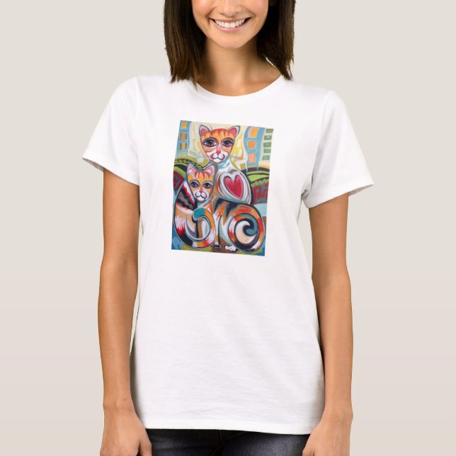 Camiseta Mamá Cat y gatito (Anverso)