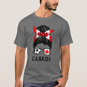 Camiseta Mamá, Chica de fútbol canadiense, desordenada canc