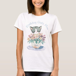 Camiseta Mamá Chicas de cumpleaños | Blanco de gato mate