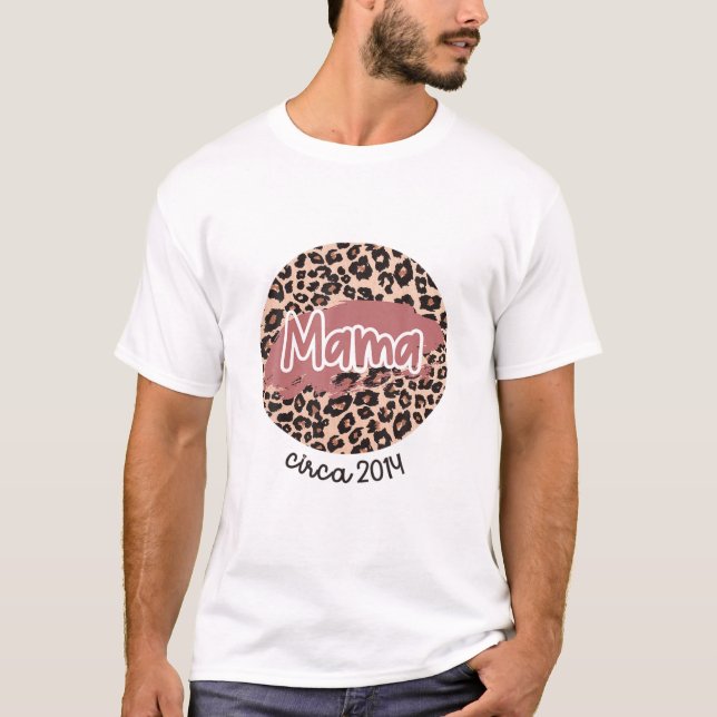 Camiseta Mama Circa 2014 Established Leopard Print Mother's (Anverso)