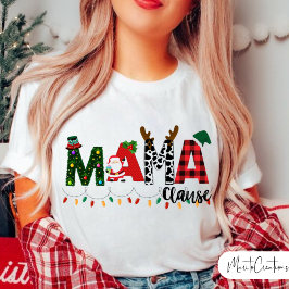 Camiseta Mama Claus Christmas, Christmas, Red buffalo Mom.