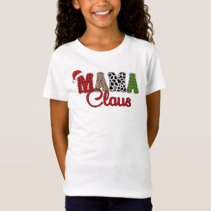 Camiseta Mama Claus Plaid Pattern-60096