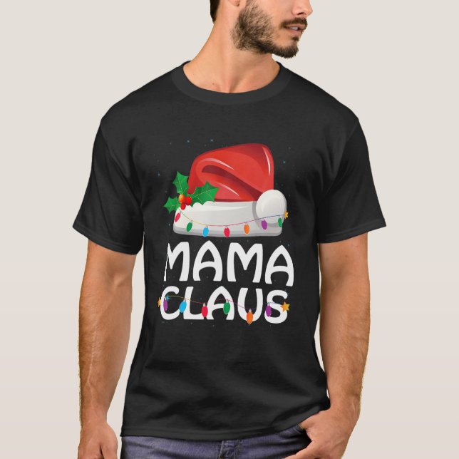 Camiseta Mama Claus Santa Hat Familia Matando Navidades Paj (Anverso)