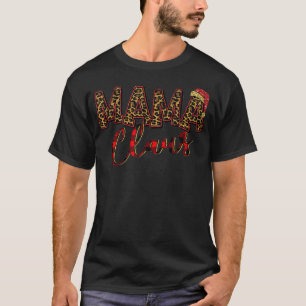 Camiseta Mama Claus Santa Hat Navidades Leopardo Buffalo Pl