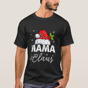 Camiseta Mama Claus Santa Hat Pareja Familiar Pareja Holida
