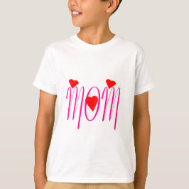 Camiseta Mamá con corazones rojos