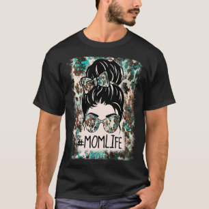 Camiseta Mamá con sangre, vida Piel de vaca occidental, des