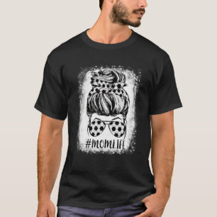 Camiseta Mamá con sangre y vida desordenada, madre de fútbo