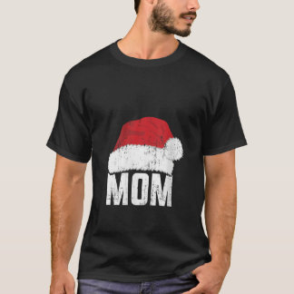 Camiseta Mamá con santa claus gorra haciendo coincidir a la