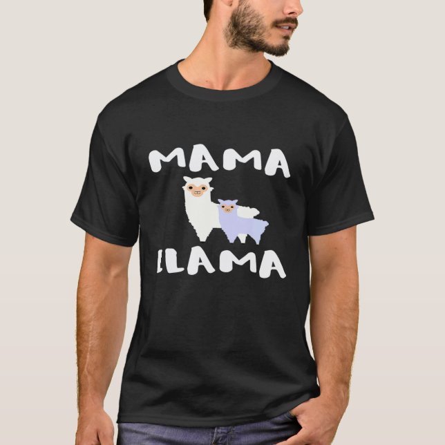 Camiseta Mamá con un hijo Mama Llama (Anverso)