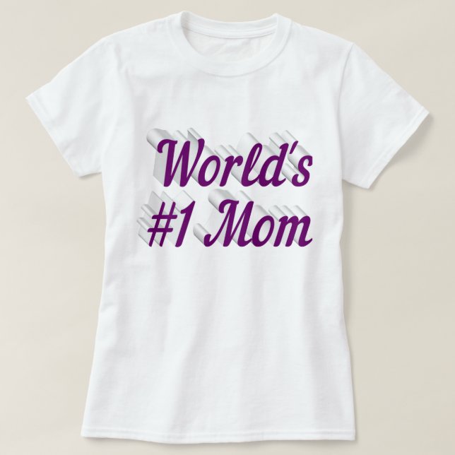 Camiseta Mamá con un mensaje de texto morado (Diseño del anverso)