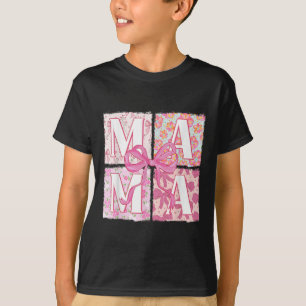 Camiseta Mama Coquette Bow Floral Retro Mama Mo