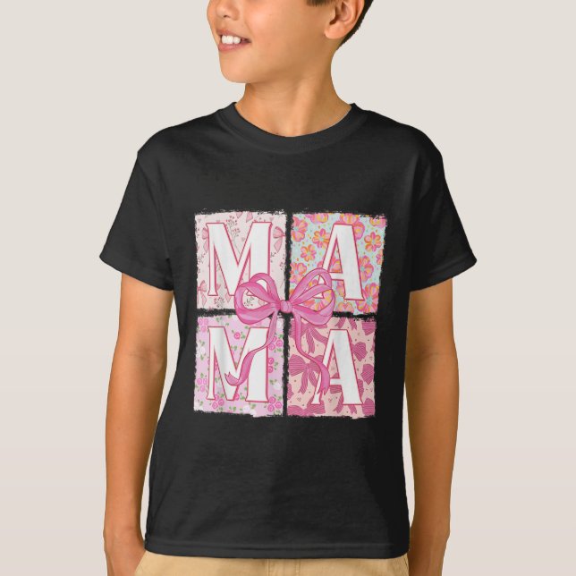 Camiseta Mama Coquette Bow Floral Retro Mama Mo (Anverso)