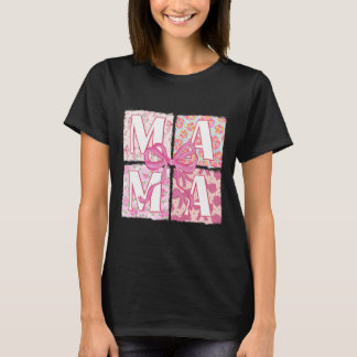 Camiseta Mama Coquette Bow Floral Retro Mama Mo