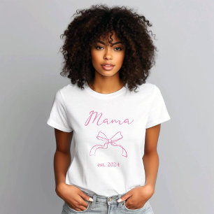 Camiseta Mamá   Coquette Pink Bow y Script