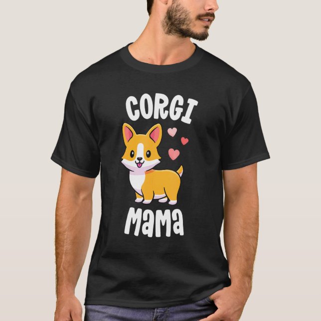 Camiseta Mamá Corgi Amo A Mi Mamá Perrita Corgi (Anverso)
