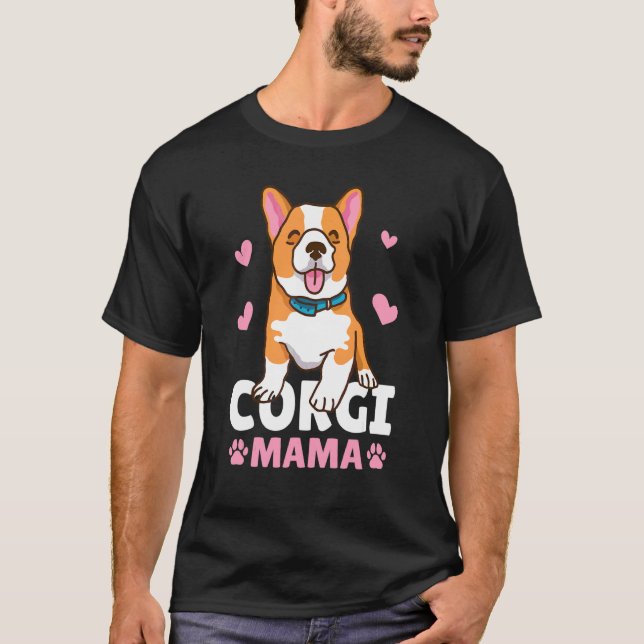 Camiseta Mamá Corgi Con Un Perro (Anverso)