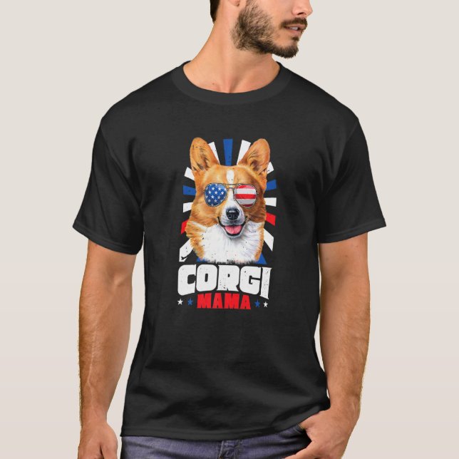 Camiseta Mamá Corgi del 4 de Julio   (Anverso)