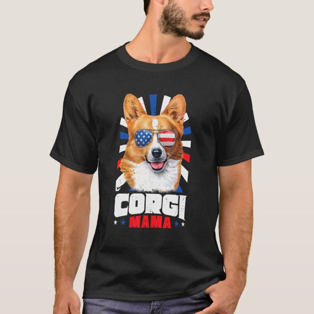 Camiseta Mamá Corgi del 4 de Julio (Anverso)