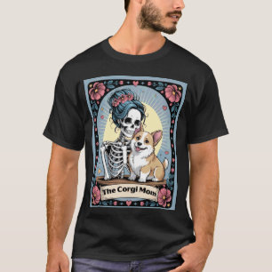 Camiseta Mamá Corgi Divertida Esqueleto Halloween Amor de P