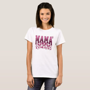 Camiseta Mama³ Corgi Familia Rosa Retro Encantador