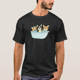 Camiseta Mamá Corgi Papá Perro Loco Bañera Burbujas Lindo