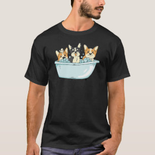 Camiseta Mamá Corgi Papá Perro Loco Bañera Burbujas Lindo