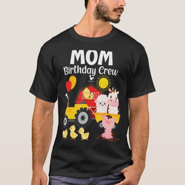 Camiseta Mamá Crianza de cumpleaños Tractor Barnyard Animal (Anverso)