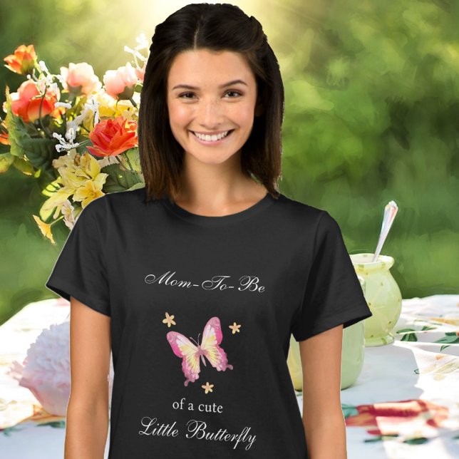 Camiseta Mamá Cuidada Para Ser Mariposa Rosa (Subido por el creador)