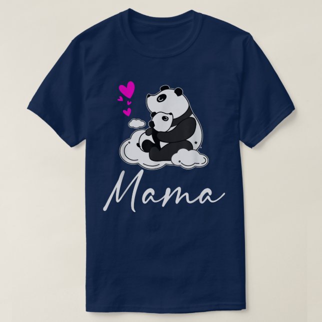 Camiseta Mama Cute Baby Panda Día de la Madre Mama Heart (Diseño del anverso)