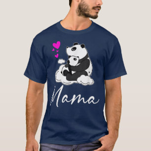 Camiseta Mama Cute Baby Panda Día de la Madre Mama Heart