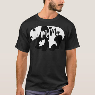 Camiseta Mama Cute Baby Panda Día de la Madre Mama Heart