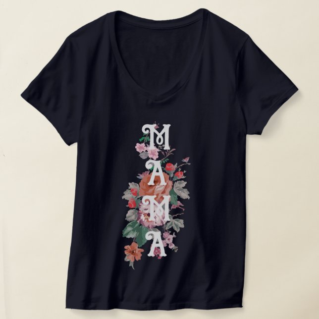 Camiseta Mama Cute floral para madre (Distribución )