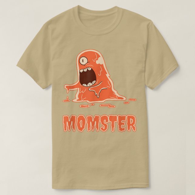 Camiseta Mamá da miedo Naranja Slime Monster Halloween Mamá (Diseño del anverso)