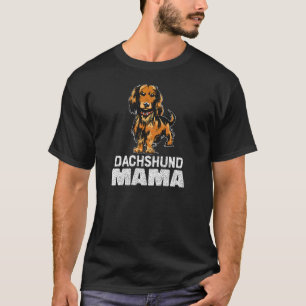 Camiseta Mamá Dachshund de pelo largo para mujeres