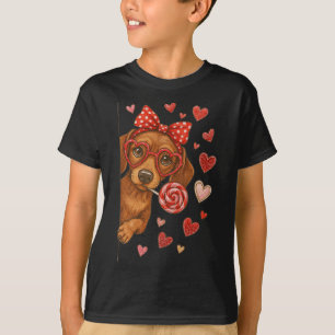 Camiseta Mamá Dachshund de San Valentín Perro Cachorro Lind