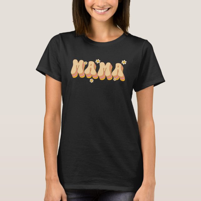 Camiseta Mama Daisy Flowers Retro Groovy Style Gardenerers  (Anverso)