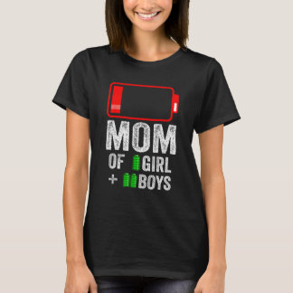 Camiseta Mamá de 2 Boy 1 chica del Día de la Madre de niños